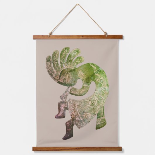 Kokopelli Pastel Southwest Hangend Wandkleed (Voorkant)