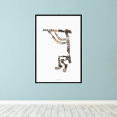 Kokopelli Petroglyf Canvasprint Canvas Afdruk (Insitu (Houten vloer))