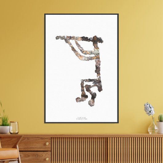 Kokopelli Petroglyf Canvasprint Canvas Afdruk (Insitu (Woonkamer))