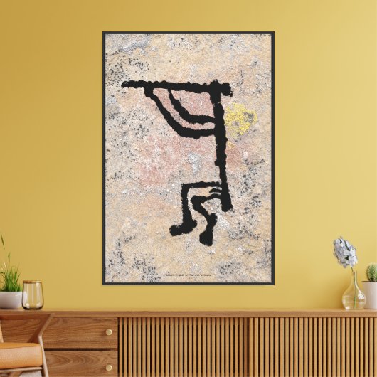 Kokopelli Petroglyf Canvasprint Canvas Afdruk (Insitu (Woonkamer))