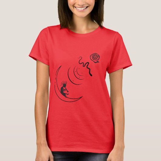 Kokopelli Petroglyphs Rock Art T-shirt (Voorkant)
