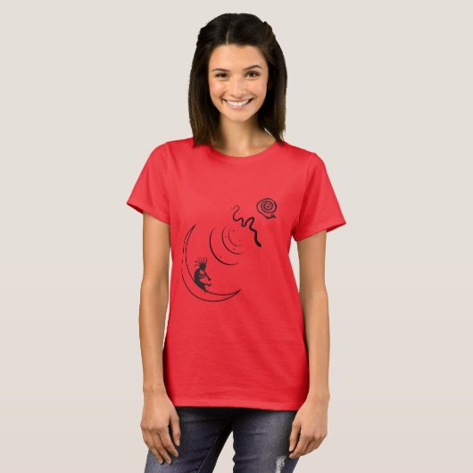 Kokopelli Petroglyphs Rock Art T-shirt (Voorkant volledig)