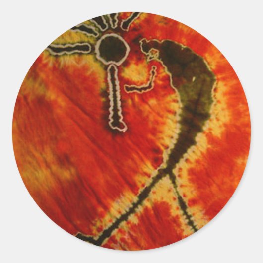 Kokopelli Phat Dyes Tie Dyes Ronde Sticker (Voorkant)