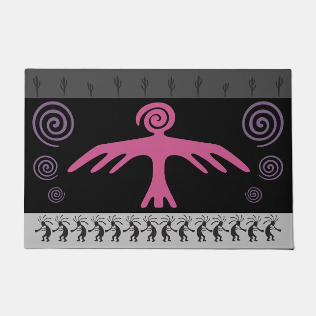 Kokopelli Phoenix Bird Southwest Doormat Deurmat (Voorkant)