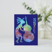 Kokopelli Plays Bass Briefkaart (Staand voorkant)