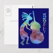 Kokopelli Plays Bass Briefkaart (Voorkant / Achterkant)