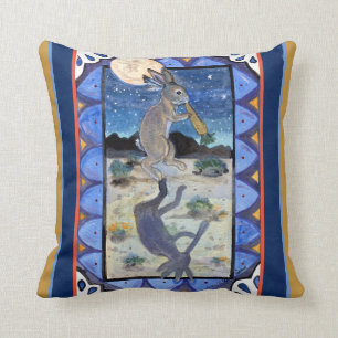 Kokopelli Rabbit Southwest Humor Wildlife Bunny Kussen