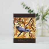 KOKOPELLI RAVEN Native American Art-style serie Briefkaart (Staand voorkant)