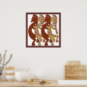Kokopelli Rock Art March door M.Light Poster (Keuken)