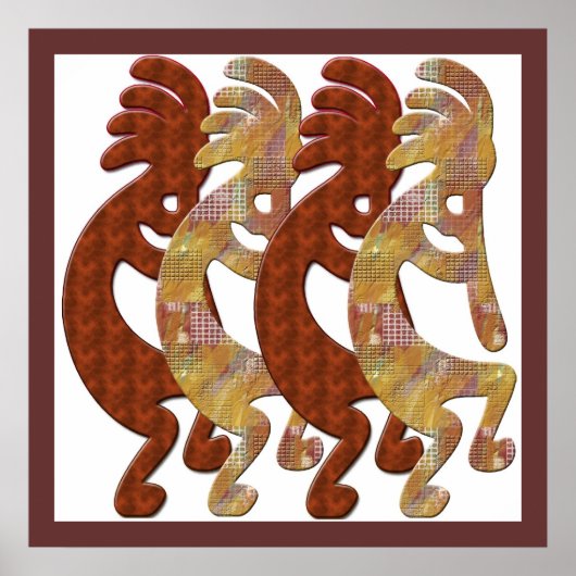 Kokopelli Rock Art March door M.Light Poster (Voorkant)