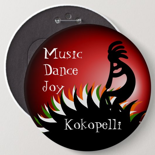Kokopelli Ronde Button 6,0 Cm (Voorkant /achterkant)