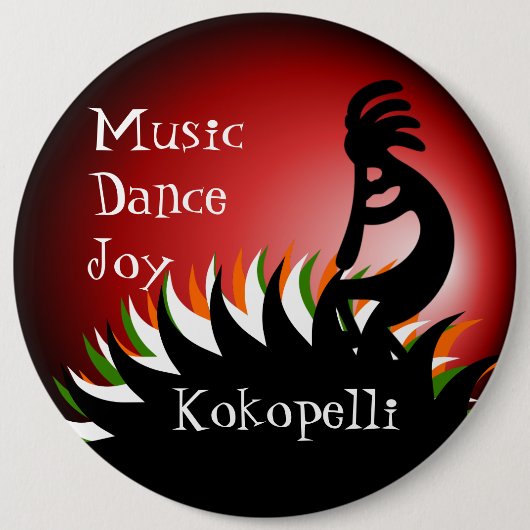 Kokopelli Ronde Button 6,0 Cm (Voorkant)
