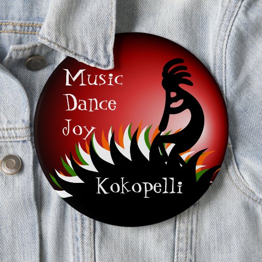 Kokopelli Ronde Button 6,0 Cm (In situ)