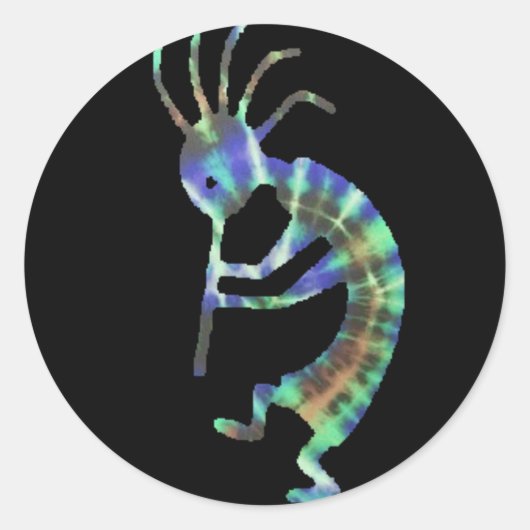 kokopelli ronde sticker (Voorkant)