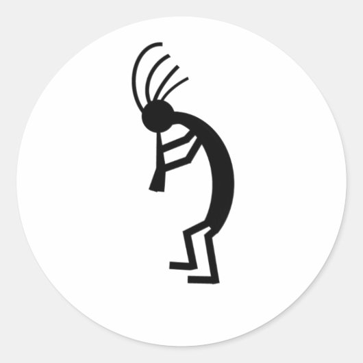 Kokopelli Ronde Sticker (Voorkant)
