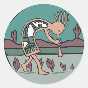 kokopelli ronde sticker