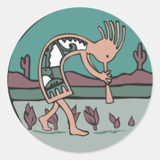 kokopelli ronde sticker
