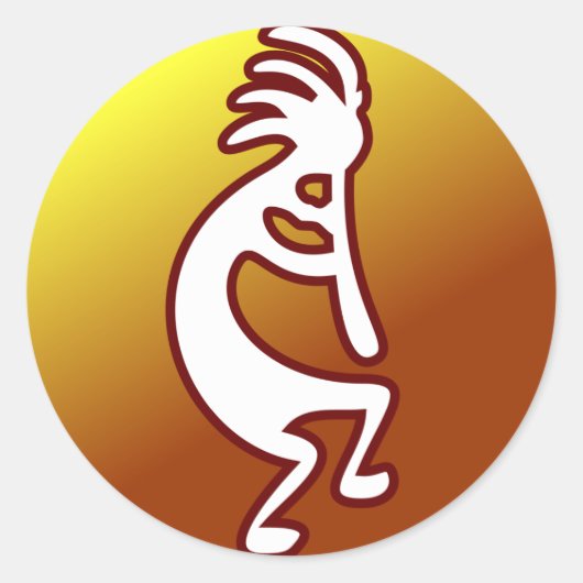 Kokopelli Ronde Sticker (Voorkant)
