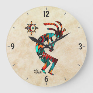 Kokopelli Round Wall klok