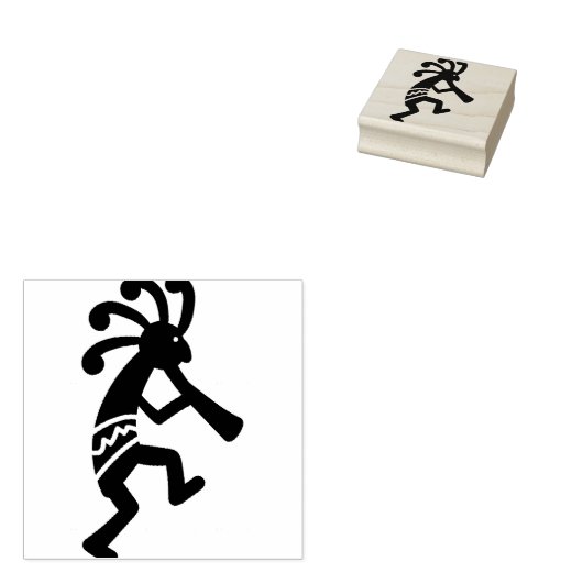 Kokopelli Rubberstempel (Gestempeld)