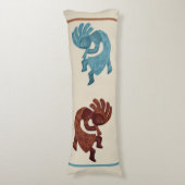 Kokopelli, Rust & Turquoise, zuidwest Lichaamskussen (Voorkant Verticaal)