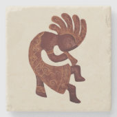 Kokopelli, Rust, zuidwesten Stenen Onderzetter (Voorkant)