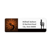 Kokopelli Rustic Brown Return Address Label (Voorkant)