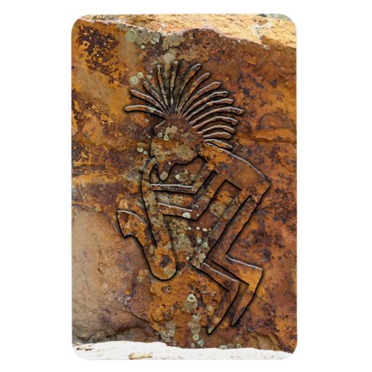 Kokopelli Saxaphone Player Petroglyph Magneet (Verticaal)