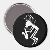 Kokopelli Saxaphone Player Petroglyph Magneet (Voorkant / Achterkant)