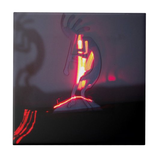 Kokopelli Shadows and Fire Tegeltje (Voorkant)