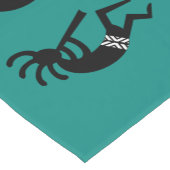 Kokopelli Southwest Blauwgroen en zwart Korte Tafelloper (Hoek)