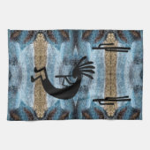 Kokopelli Southwest Desert Blue 2 Mosaic Theedoek (Horizontaal)