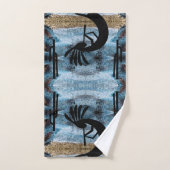 Kokopelli Southwest Desert Blue Mosaic 2 Bad Handdoek (Handdoek)