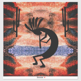 Kokopelli Southwest Desert Landscape 14-inch Stick Sticker