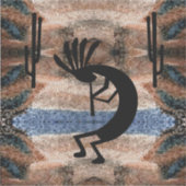 Kokopelli Southwest Desert Mosaic 14" Sticker (Voorkant)