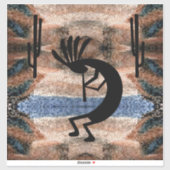 Kokopelli Southwest Desert Mosaic 14" Sticker (Vel)