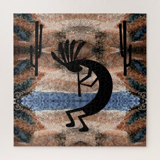 Kokopelli Southwest Desert Mosaic 20 x 20 inch Legpuzzel (Verticaal)