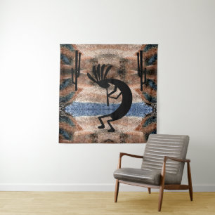 Kokopelli Southwest Desert Mosaic 57 x 47 Wandkleed