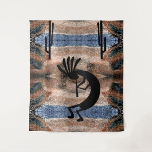 Kokopelli Southwest Desert Mosaic 68 x 80 Wandkleed