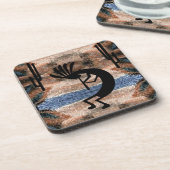 Kokopelli Southwest Desert Mosaic Bier Onderzetter (Linkerzijde)