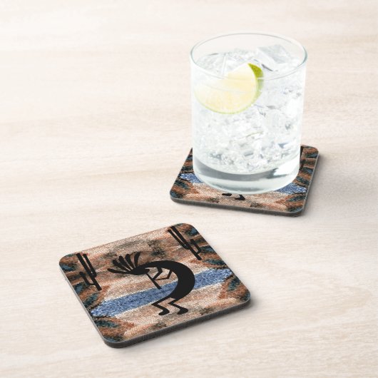 Kokopelli Southwest Desert Mosaic Bier Onderzetter (Rechterzijde)