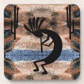 Kokopelli Southwest Desert Mosaic Bier Onderzetter (Voorkant)