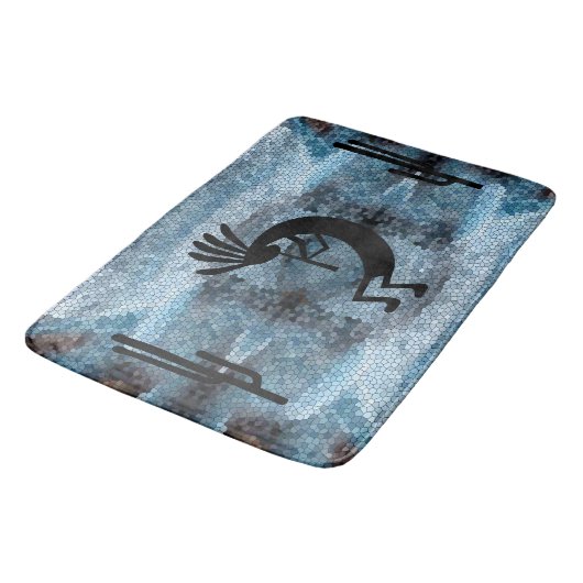 Kokopelli Southwest Desert Mosaic Blue Badmat (Gekanteld)