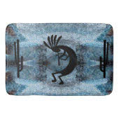 Kokopelli Southwest Desert Mosaic Blue Badmat (Voorkant)