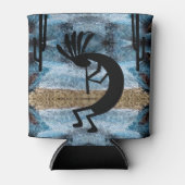 Kokopelli Southwest Desert Mosaic Blue Blikjeskoeler (Voorkant)
