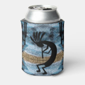 Kokopelli Southwest Desert Mosaic Blue Blikjeskoeler (Blikje Achterkant)