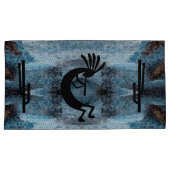 Kokopelli Southwest Desert Mosaic Blue King Set Kussensloop (Voorkant-Rechts)