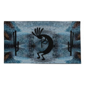 Kokopelli Southwest Desert Mosaic Blue King Set Kussensloop (Achterkant-Links)