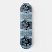 Kokopelli Southwest Desert Mosaic Blue Persoonlijk Skateboard (Voorkant)