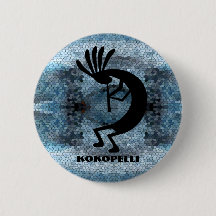 Kokopelli Southwest Desert Mosaic Blue
